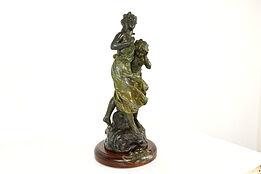 La Tempête The Storm Sculpture  Antique French Statue, H. Moreau #40835