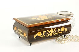 Marquetry Vintage Swiss Music & Jewelry Box, Plays Dr. Zhivago #40747