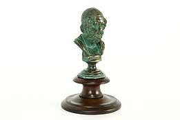Homer Greek Poet or Omero Spanish Sculpture Vintage Bronze Bust on Base #41181