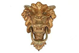 Architectural Salvage Bronze Antique Dragon Head Sculpture Door Knocker #41190
