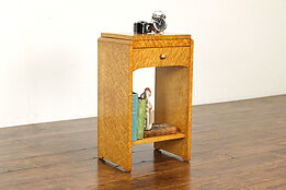 Midcentury Modern Vintage Birdseye Maple Nightstand, End or Lamp Table #40481