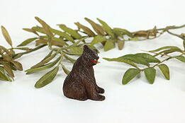 Black Forest Antique Hand Carved Miniature Bear Sculpture  #41322