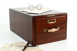Desktop Antique Mahogany File Cabinet, Library Bureau #41304