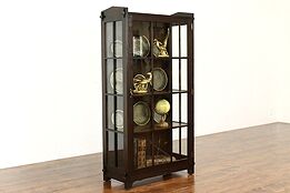 Arts & Crafts Mission Oak Antique China Cabinet, Office, Library Bookcase #41217