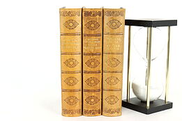 Set of 3 Leatherbound & Gold Tooled Norwegian Books #40445
