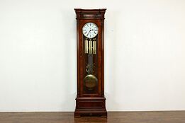 Grandfather Tall Case Vintage Mahogany Clock, Westminster Chime, Sligh #41299