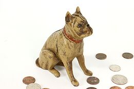 Farmhouse Antique Cast Iron Terrier Dog Sculpture Coin Bank #41167