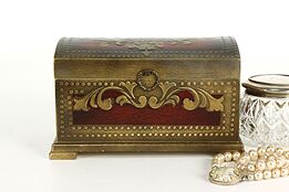 Renaissance Design Vintage Painted Jewelry Chest or Keepsake Box #41206