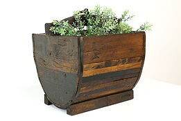 Chinese Antique Hardwood & Wrought Iron Water or Rice Bucket, Planter #41719