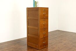 Quarter Sawn Oak 4 Drawer Vintage 1930s Office or Library File Cabinet #40385