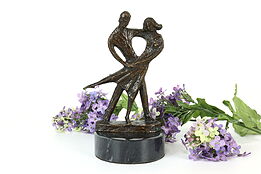 Dancing Couple Statue Bronze Vintage Sculpture, Marble Base, Numbered #41694