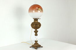 Victorian Antique Gone with the Wind Lamp, Electrified Bradley & Hubbard #41019