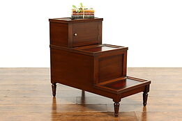 Traditional Federal Vintage Mahogany Library or Bed Steps with Storage #41779