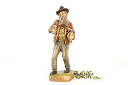 Hand Carved Vintage Man with Beer Stein Alpine 20" Folk Art Sculpture #40929