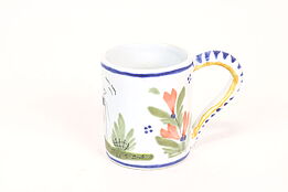 French Vintage Quimper Hand Painted Large Cup or Mug, Brittany France #36650