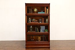 Lawyer Antique 4 Stack Oak Library or Office Bookcase, Globe Wernicke #41116