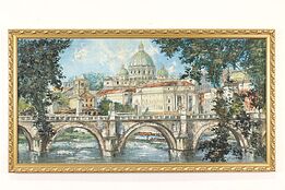 St. Peter Rome Vintage Original Oil Painting, Tretter 50.5" #39653