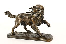 Farmhouse Vintage Bronze Finish Spaniel Dog & Pheasant Hunting Sculpture #41875