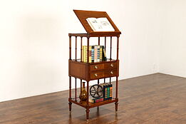 Vintage Mahogany Chairside Adjustable Book or Bible Stand, Baker #42009