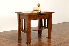 Craftsman Antique Mission Oak, Arts & Crafts Office Desk or Library Table #41992