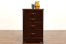 Art Deco Vintage Mahogany Four Drawer Chest, Nightstand, or End Table #38967