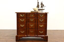 Georgian Chippendale Design Vintage Mahogany Block Front Chest, Hickory #42204