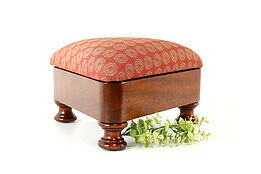 Empire Design Vintage Mahogany Triangle Footstool, New Upholstery #42213