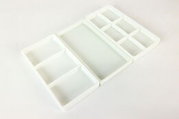 Set of Three Antique Milk Glass Dental Trays, Two Rivers WI #42234