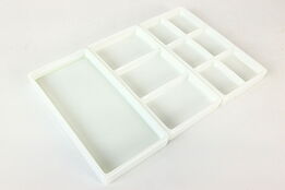 Set of Three Antique Milk Glass Dental Trays, Two Rivers WI #42235
