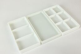 Set of Three Antique Milk Glass Dental Trays, Two Rivers WI #42236