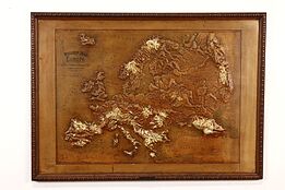 Relief Map of Europe Antique 1907 Wall Map, Atlas School Supply 48" #41250