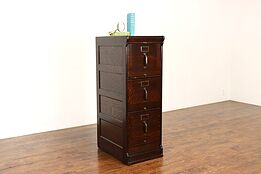 Oak Antique Office or Library Legal or Letter Size File Cabinet, Globe #42273