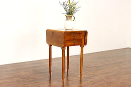 Farmhouse Antique Pine Dropleaf  Nightstand Side or End Table #42454