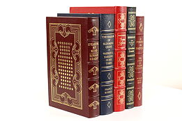 Easton Set of 5 American President Leather & Gold Tooled Books, Lincoln #42460