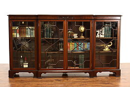 Georgian Antique Mahogany Office or Library Triple Bookcase #42255
