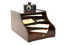 Arts & Crafts Mission Oak Antique Desktop File Tray & Drawer Cabinet Weis #42516