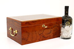 Cherry & Curly Maple Vintage Jewelry Chest, Keepsake Box or Humidor #42130