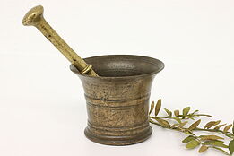 Brass Antique Apothecary Drug or Spice Grinding Mortar & Pestle #42685