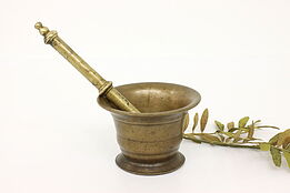 Brass Antique Apothecary Drug or Spice Grinding Mortar & Pestle #40710