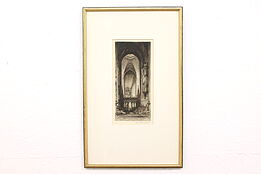Ely Cathedral Cambridgeshire Antique Original Etching, Sharland 21" #42648