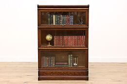 Arts & Crafts Mission Oak Antique 3 Stack Office Library Bookcase, Macey #42769