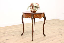 Marquetry Antique Center, Entryway, Lamp or Hall Table #42815