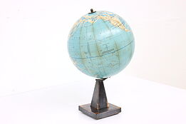 Library or Office Vintage 12" World Globe, Coppery Base, Denoyer-Gepport #42824