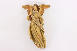 Hand Carved Vintage Angel with Hymn Sculpture Ornament, Anri #42954