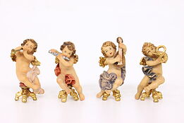 Set of 4 Vintage Angel Miniature Sculptures, Musical Instruments #42950