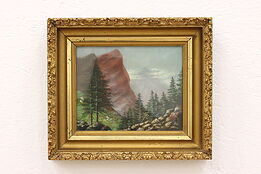 Victorian Antique Mountain Scene Original Oil Painting, Culbertson 14.5" #42083