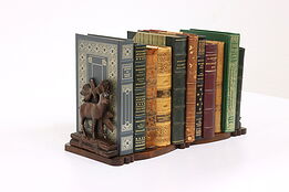 Black Forest Antique Carved Walnut Adjustable Desktop Book Holder, Goats #42985
