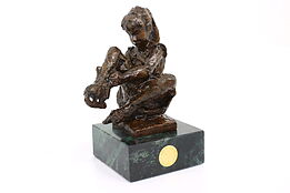 Bronze Vintage Young Girl Skating Sculpture Olympic Dreams Statue, Smith #42613