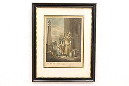 Cries of London Milk Below Maids Antique 1800s Etching Wheatley, 24" #42850