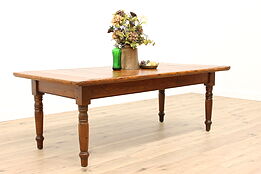 Farmhouse Antique Primitive Pine 7' Harvest Dining, Office, Library Table #42811